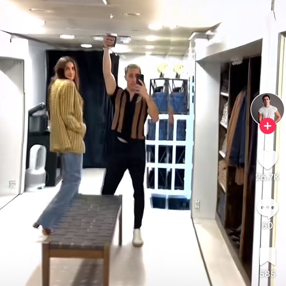 SOLD EXPRESS long tweed blazer metallic bronze gold tan worn by celebrity - Picture 4 of 17